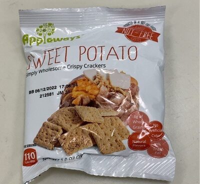 Appleways Whole Grain 1.0 oz Sweet Potato Crispy Crackers, Individually Wrapped, Each