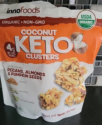Coconut Keto Clusters With Organic Pecans, Almonds & Pumpkin Seeds, Pecans, Almonds & Pumpkin Seeds