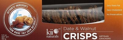 Date & Walnut Artisan Crisps, Date; Walnut