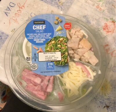 Chef Chicken, Uncured Ham, Swiss Cheese, Crisp Iceberg, Green Leaf Lettuce And Creamy Ranch Salad Dressing, Chef, Creamy Ranch