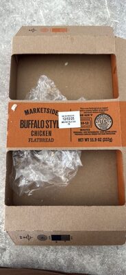 Buffalo Style Chicken Diced Chicken Breast With A Creamy Buffalo Wing Sauce On A Thin Crust Flatbread Pizza, Buffalo Style Chicken