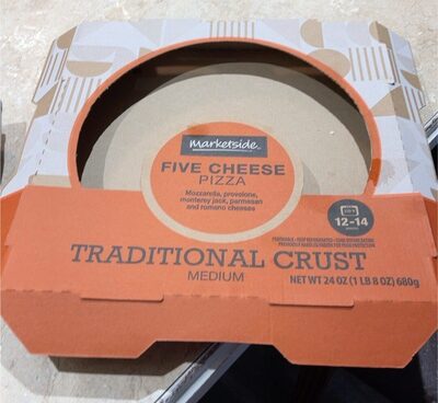 Five Cheese Mozzarella, Provolone, Monterey Jack, Parmesan And Romano Cheeses Medium Traditional Crust Pizza, Five Cheese