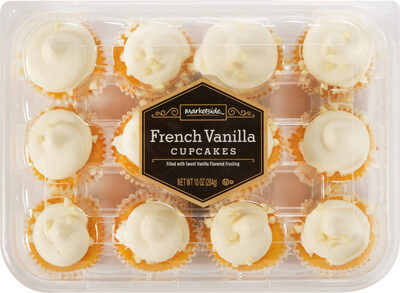 French Vanilla Flavored Cupcakes Filled With Sweet Vanilla Frosting, French Vanilla