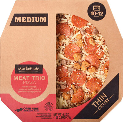Meat Trio Italian Sausage, Seasoned Beef Topping & Premium Sliced Pepperoni On A Thin Crust Medium Pizza, Meat Trio
