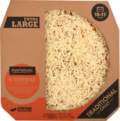 Five Cheese Mozarella, Provolone, Monterey Jack, Parmesan And Romano Cheeses Pizza, Five Cheese
