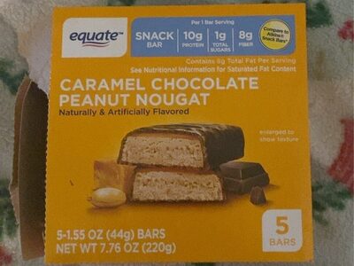 Caramel Chocolate Peanut Nougat Snack Bars, Caramel Chocolate Peanut Nougat