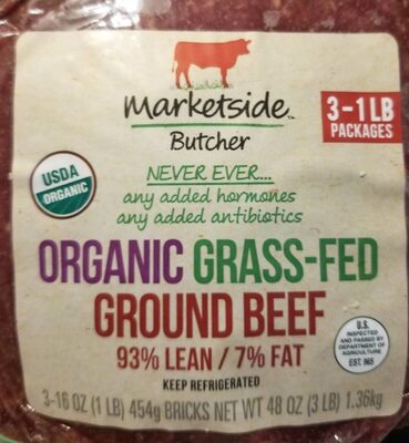 93% Lean/7% Fat Organic Grass-Fed Ground Beef