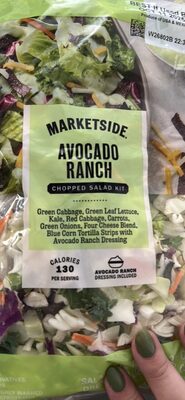 Avocado Ranch Cabbage Blend, Four Cheese Blend, Blue Corn Tortilla Strips With Avocado Ranch Dressing Chopped Salad Kit, Avocado Ranch