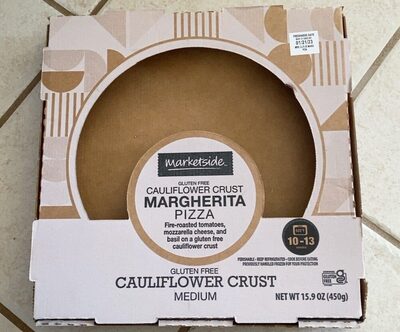 Margherita Fire-Roasted Tomatoes, Mozzarella Cheese, And Basil On A Gluten-Free Cauliflower Crust Medium Pizza, Margherita
