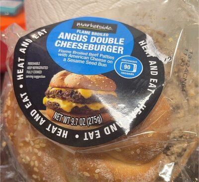 Angus Flame Broiled Double Beef Patties With American Cheese On A Sesame Seed Bun Cheeseburger, Angus