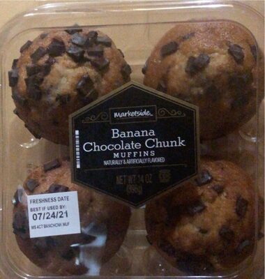 Banana Chocolate Chunk Flavored Muffins, Banana Chocolate Chunk