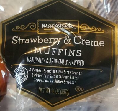 Strawberry & Creme Flavored A Perfect Blend Of Fresh Strawberries Swirled In A Rich & Creamy Batter Topped With A Butter Streusel Muffins, Strawberry & Creme