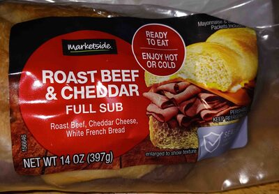 Roast Beef & Cheddar Cheese, White French Bread Full Sub, Roast Beef & Cheddar