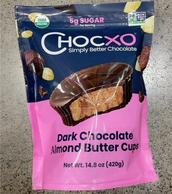 Dark Chocolate Organic Almond Butter Cups, Dark Chocolate