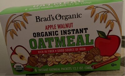 Organic Instant Oatmeal, Apple Walnut
