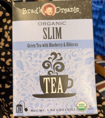 Organic Slim Green Tea With Blueberry & Hibiscus Tea Bags, Blueberry; Hibiscus