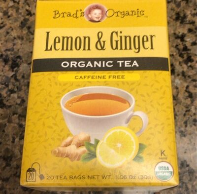 Lemon & Ginger Caffeine Free Organic Tea, Lemon & Ginger