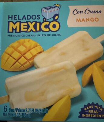 Mango Paletas Quiescently Frozen Ice Cream Bars, Mango