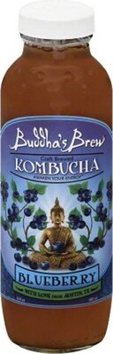 Buddha's Brew, Craft Brewed Kombucha, Blueberry, Blueberry