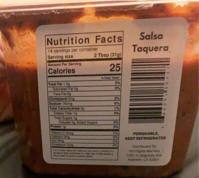 Medium Zesty Salsa Taquera, Medium Zesty