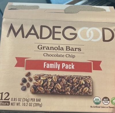 Chocolate Chip Granola Bars, Chocolate Chip