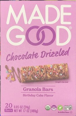 Birthday Cake Chocolate Drizzled Granola Bars, Birthday Cake
