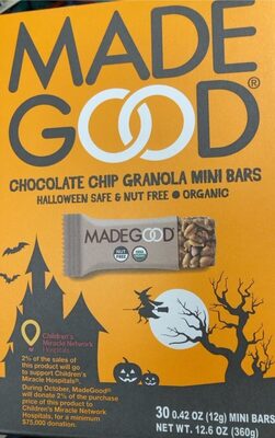 Chocolate Chip Granola Mini Bars, Chocolate Chip