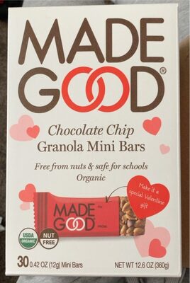 Chocolate Chip Granola Mini Bars, Chocolate Chip
