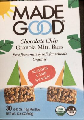 Chocolate Chip Organic Granola Mini Bars, Chocolate Chip