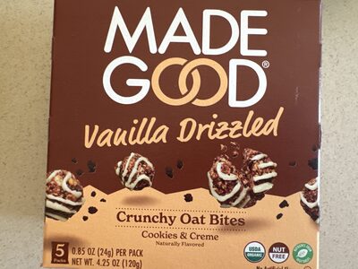 Cookies & Creme Vanilla Drizzled Crunchy Oat Bites, Cookies & Creme