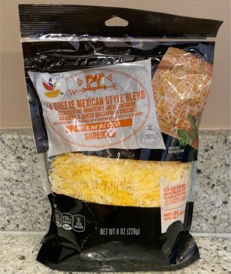 4 Cheese Mexican Blend Reduced Fat Monterey Jack, Cheddar, Asadero & Quesadilla Finely Shredded Cheeses, 4 Cheese Mexican Blend