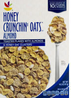 Foodhold, Honey Crunchin' Oats, Almond, Honey Roasted Clusters Of Oats With Almonds And Toasted Flakes Of Corn, Wheat & Rice, Almond 