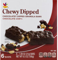 Chewy Dipped Chocolatey Dipped Granola Bars, Chocolate Chip