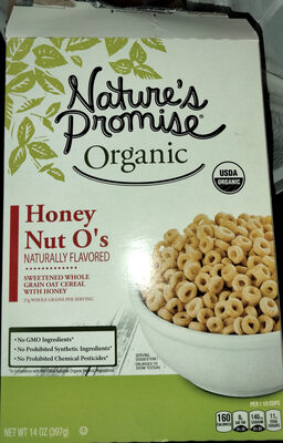 Honey Nut O's Flavored Sweetened Whole Grain Oat Cereal With Honey, Honey Nut O's