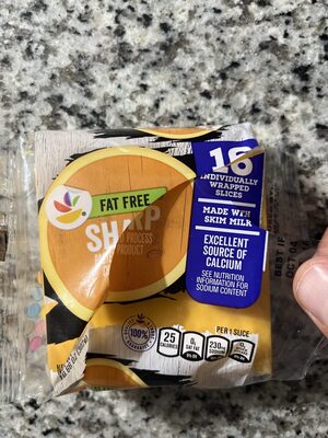 Fat Free Sharp Pasteurized Process Cheese Product