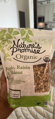 Apple, Raisin & Walnut Granola Made With Organic Whole Grains, Raisins, Walnuts, Sunflower Seeds, Dried Apples And Cinnamon, Apple, Raisin & Walnut