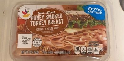 Honey Smoked Thin Sliced Turkey Breast, Honey Smoked