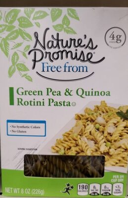 Green Pea & Quinoa Rotini Pasta, Green Pea & Quinoa Rotini