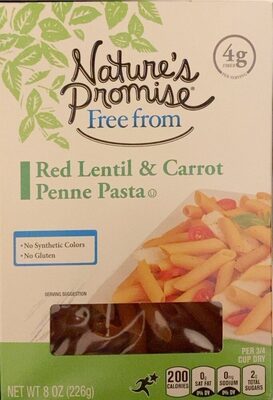 Red Lentil & Carrot Penne Pasta