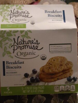 Blueberry Organic Breakfast Biscuits, Blueberry