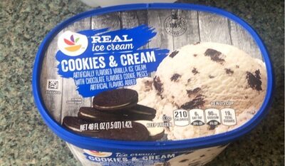 Cookies & Cream Flavored Vanilla Ice Cream With Chocolate Flavored Cookie Pieces, Cookies & Cream