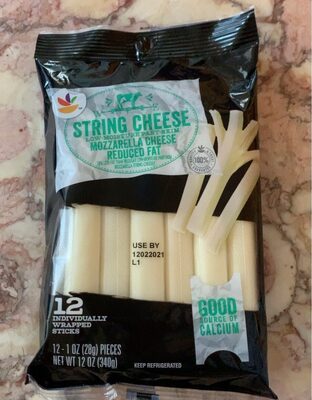 Low-Moisture Part-Skim Reduced Fat Mozzarella String Cheese, Mozzarella
