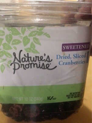 Sweetened Dried, Sliced Cranberries, Sweetened
