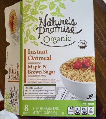 Maple & Brown Sugar Flavored Instant Oatmeal, Maple & Brown Sugar