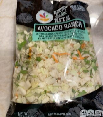 Avocado Ranch Green Cabbage, Carrot, Green Leaf Lettuce, Taco Cheese Blend, Green Onion, Corn, Cilantro With Avocado Ranch Dressing Chopped Salad Kits, Avocado Ranch
