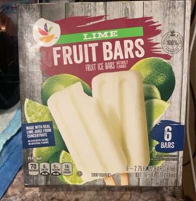 Lime Flavored Fruit Ice Bars, Lime