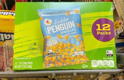 Cheddar Penguin Baked Snack Crackers, Cheddar