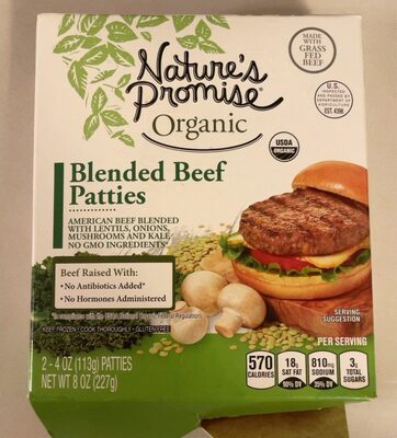 Blended Beef Organic Patties, Blended Beef