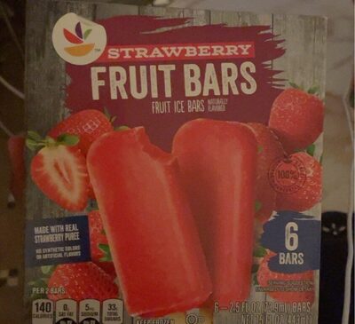 Strawberry Flavored Fruit Ice Bars, Strawberry