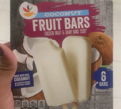 Coconut Flavored Frozen Fruit & Dairy Bars, Coconut